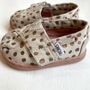 Toms Rose Gold Polka Dot Baby/Toddler Size 3T